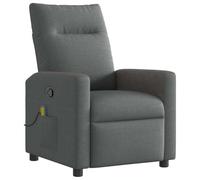 vidaXL Fauteuil de massage inclinable Tissu gris foncé