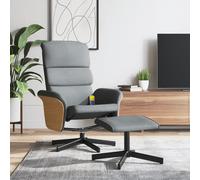 Vidaxl Fauteuil Inclinable De Massage Et Repose-Pied Gris Clair Tissu Gris