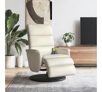 vidaXL Fauteuil inclinable de massage et repose-pieds crème similicuir 356725 Or G