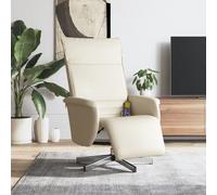 vidaXL Fauteuil inclinable de massage et repose-pieds crème similicuir