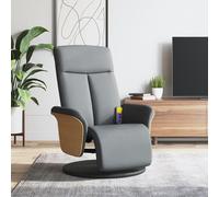 vidaXL Fauteuil inclinable de massage et repose-pieds gris clair tissu Gris
