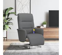 Vidaxl Fauteuil Inclinable De Massage Et Repose-Pieds Gris Foncé Tissu Gris