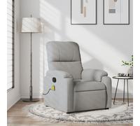 Vidaxl Fauteuil Inclinable De Massage Gris Clair Tissu Microfibre Gris