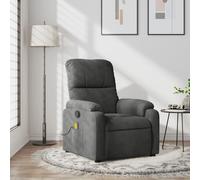 Vidaxl Fauteuil Inclinable De Massage Gris Foncé Tissu Microfibre Gris