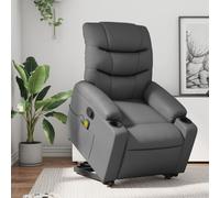 vidaXL Fauteuil inclinable de massage Gris Similicuir