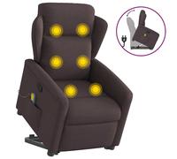 vidaXL Fauteuil inclinable de massage Marron foncé Tissu Marron