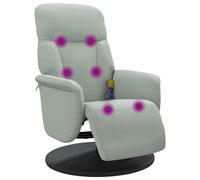 vidaXL Fauteuil inclinable de Massage Repose-Pied Gris Clair Velours