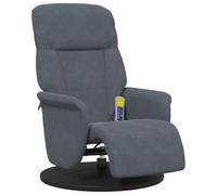 vidaXL Fauteuil inclinable de massage 356694 – Repose-pied, accoudoirs – Velours gris foncé