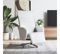 vidaXL Fauteuil inclinable de massage repose-pieds blanc similicuir