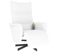 vidaXL Fauteuil inclinable de massage – Repose-pieds, dossier, accoudoirs – Blanc similicuir
