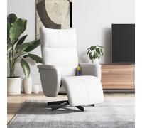 vidaXL Fauteuil inclinable de massage repose-pieds blanc similicuir Blanc