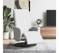 Vidaxl Fauteuil Inclinable De Massage Repose-Pieds Blanc Similicuir Blanc