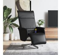 vidaXL Fauteuil inclinable de massage repose-pieds noir similicuir