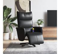 Vidaxl Fauteuil Inclinable De Massage Repose-Pieds Noir Similicuir Noir