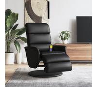 Vidaxl Fauteuil Inclinable De Massage Repose-Pieds Noir Similicuir Noir