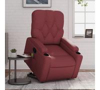 vidaXL Fauteuil inclinable de massage Rouge bordeaux Similicuir