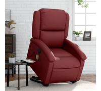 Vidaxl Fauteuil Inclinable De Massage Rouge Bordeaux Similicuir Rouge