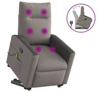 vidaXL Fauteuil inclinable de massage Taupe Tissu