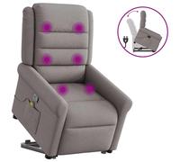 vidaXL Fauteuil inclinable de massage Taupe Tissu