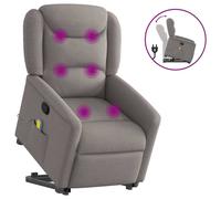 Vidaxl Fauteuil Inclinable De Massage Taupe Tissu Gris