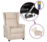 Vidaxl Fauteuil Inclinable Électrique À Oreilles Crème Tissu