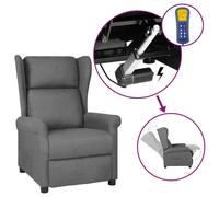 vidaXL Fauteuil inclinable électrique à oreilles gris clair tissu Gris
