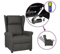 vidaXL Fauteuil Inclinable Electrique à Oreilles, Fauteuil de Relaxation avec Dossier et Repose-Pied, Meuble de Salon Salle de Séjour Intérieur, Gris Foncé Tissu