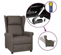 vidaXL Fauteuil inclinable électrique à oreilles marron tissu