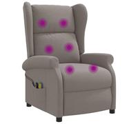 vidaXL Fauteuil inclinable électrique avec Dossier en Aile Taupe Tissu
