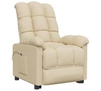 vidaXL Fauteuil Inclinable Électrique, Chaise avec Dossier et Repose-Pied Réglables, Siège de Salle de Séjour Salon, Moderne, Crème Tissu
