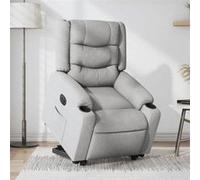 vidaXL Fauteuil inclinable électrique 3206579 – Dossier et repose-pied réglables – Tissu gris clair