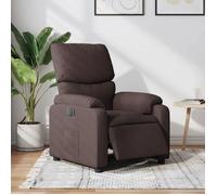 vidaXL Fauteuil inclinable électrique, dossier et repose-pied réglables, tissu marron foncé
