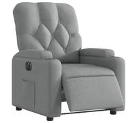 vidaXL Fauteuil Inclinable Électrique, Chaise de Relaxation avec Dossier et Repose-Pied Réglables, Siège de Salon, Moderne, Gris Clair Tissu