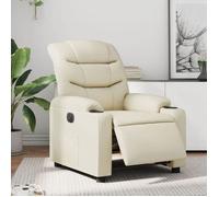 vidaXL - Fauteuil inclinable électrique - Dossier et repose-pied réglables - Similicuir crème
