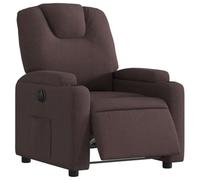 vidaXL Fauteuil inclinable électrique, dossier et repose-pied réglables, tissu marron foncé