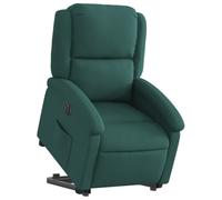 vidaXL Fauteuil Inclinable Électrique, Chaise de Relaxation avec Dossier et Repose-Pied Réglables, Siège de Salon, Moderne, Vert Foncé Tissu