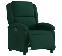 vidaXL Fauteuil inclinable électrique, dossier et repose-pieds réglables, velours vert foncé
