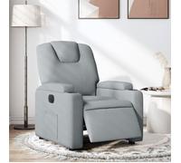 vidaXL Fauteuil inclinable électrique – dossier et repose-pied réglables – tissu gris clair