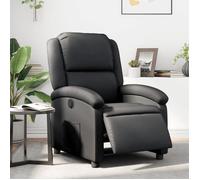 vidaXL Fauteuil inclinable électrique, dossier et repose-pied réglables, cuir véritable noir