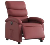 vidaXL Fauteuil Inclinable Électrique, Chaise de Relaxation avec Dossier et Repose-Pied Réglables, Siège de Salon, Moderne, Rouge Bordeaux Similicuir
