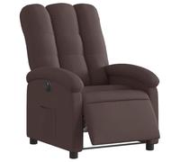 vidaXL Fauteuil inclinable électrique, dossier et repose-pied réglables, marron foncé tissu