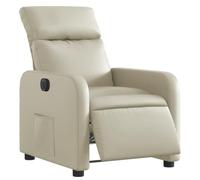 vidaXL Fauteuil inclinable électrique – Dossier et repose-pieds réglables, simili cuir crème