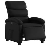 vidaXL Fauteuil Inclinable Électrique, Chaise de Relaxation avec Dossier et Repose-Pied Réglables, Siège de Salon, Moderne, Noir Similicuir