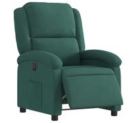 vidaXL Fauteuil Inclinable Électrique, Chaise de Relaxation avec Dossier et Repose-Pied Réglables, Siège de Salon, Moderne, Vert Foncé Velours