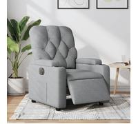 vidaXL Fauteuil inclinable électrique – dossier & repose-pied réglables, tissu gris clair