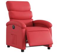 vidaXL Fauteuil inclinable électrique, dossier et repose-pied réglables, rouge similicuir