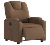 vidaXL Fauteuil Inclinable Électrique, Chaise de Relaxation avec Dossier et Repose-Pied Réglables, Siège de Salon, Moderne, Marron Tissu