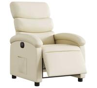 vidaXL Fauteuil inclinable électrique – dossier & repose-pied réglables, crème similicuir