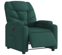 vidaXL Fauteuil inclinable électrique, dossier & repose-pied réglables, tissu vert foncé