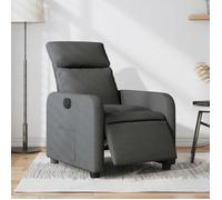 vidaXL Fauteuil inclinable électrique Gris foncé Tissu Gris